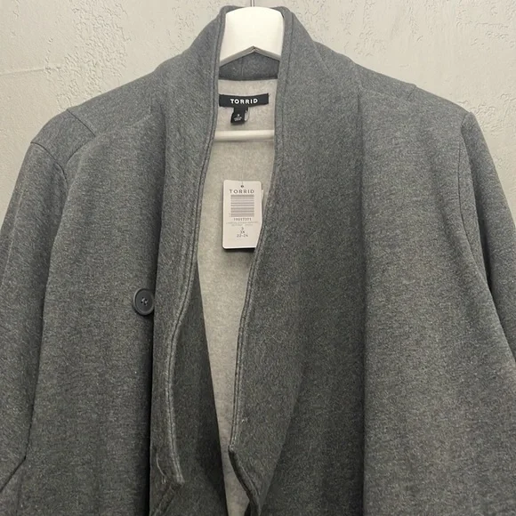 NWT Torrid Size 3X Fleece Drape Front Jacket - Picture 5 of 13
